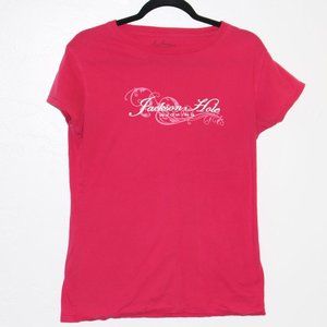 Jackson Hole, Wyoming by J America Pink T Shirt Size L